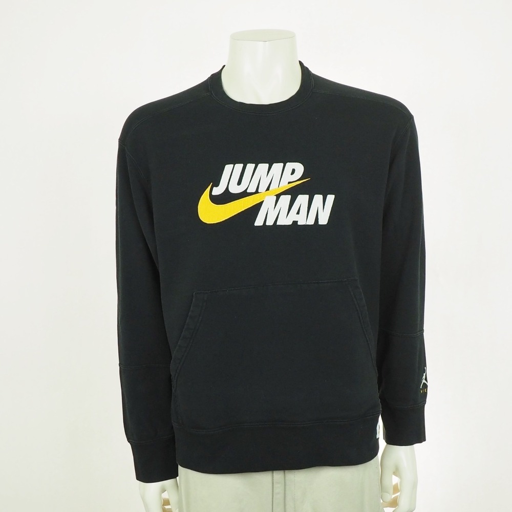 Nike Air Jordan Jumpman Crewneck Sweatshirt Mens Large Black Swoosh Pullover